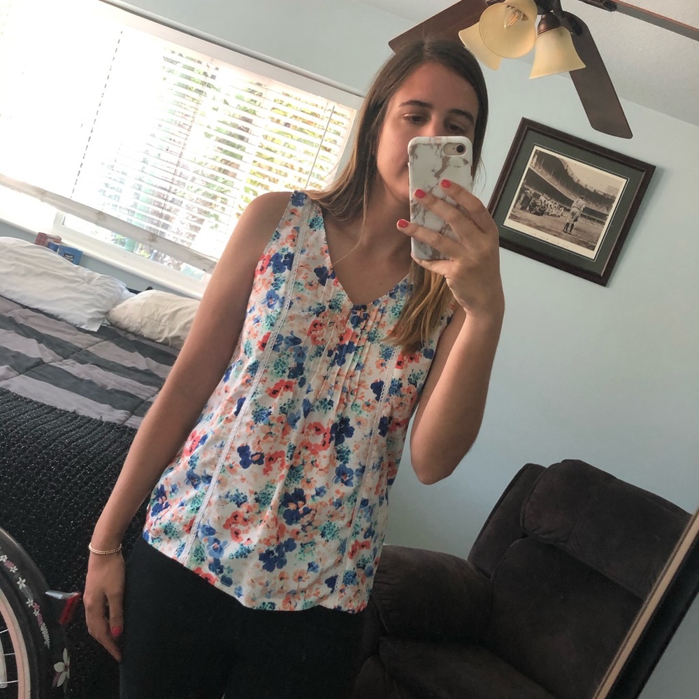 White Floral Tank